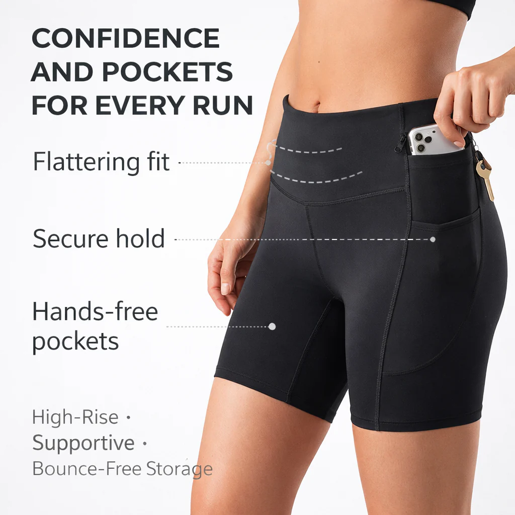 High-Rise Running Tights with Built-In Belt - Image 5