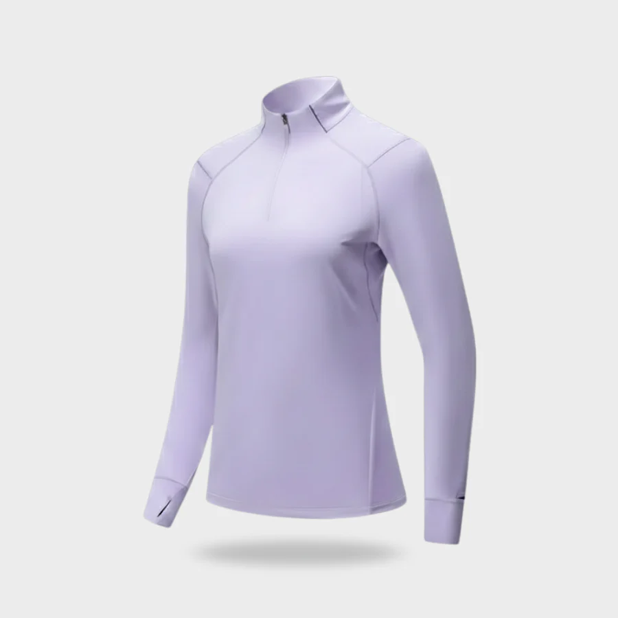 RUNNR Quarter-Zip Long Sleeve Women— Breathable, Quick-Dry & Watch-Ready